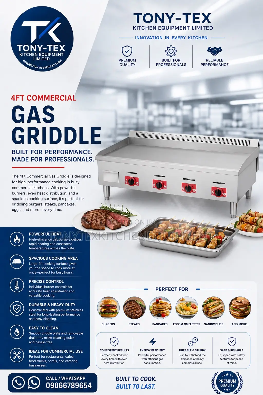 4ft Commercial Gas Griddle