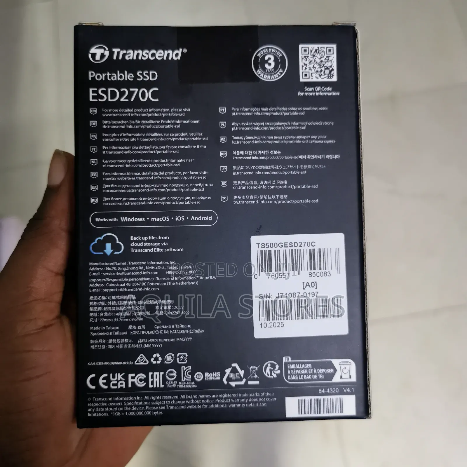 Transcend Esd270c 500gb Portable SSD