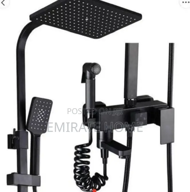 Standing Shower With Pressing Hand Shower Black