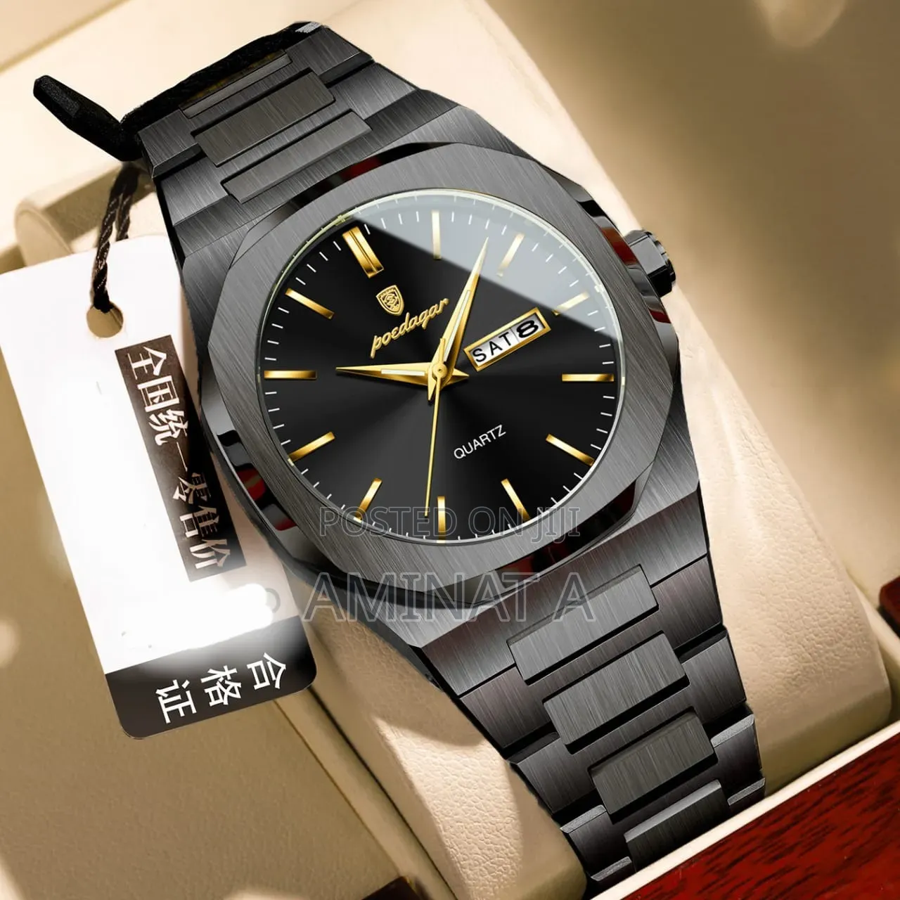 Original Poedagar Black Date and Time Watch