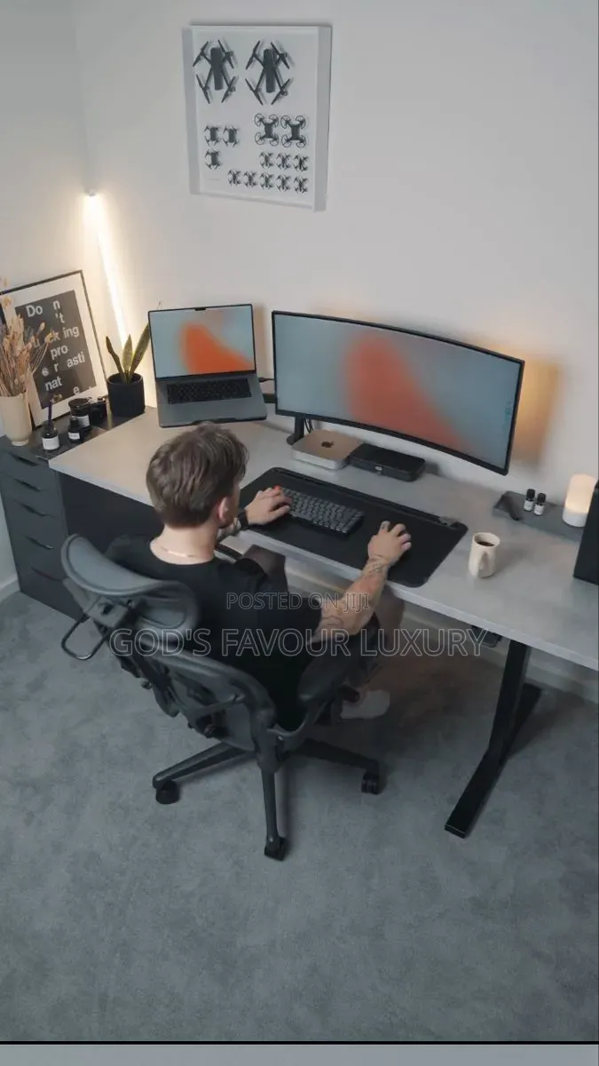 Executive Smart Desk and Ergonomic Chair-[Height Adjustable]