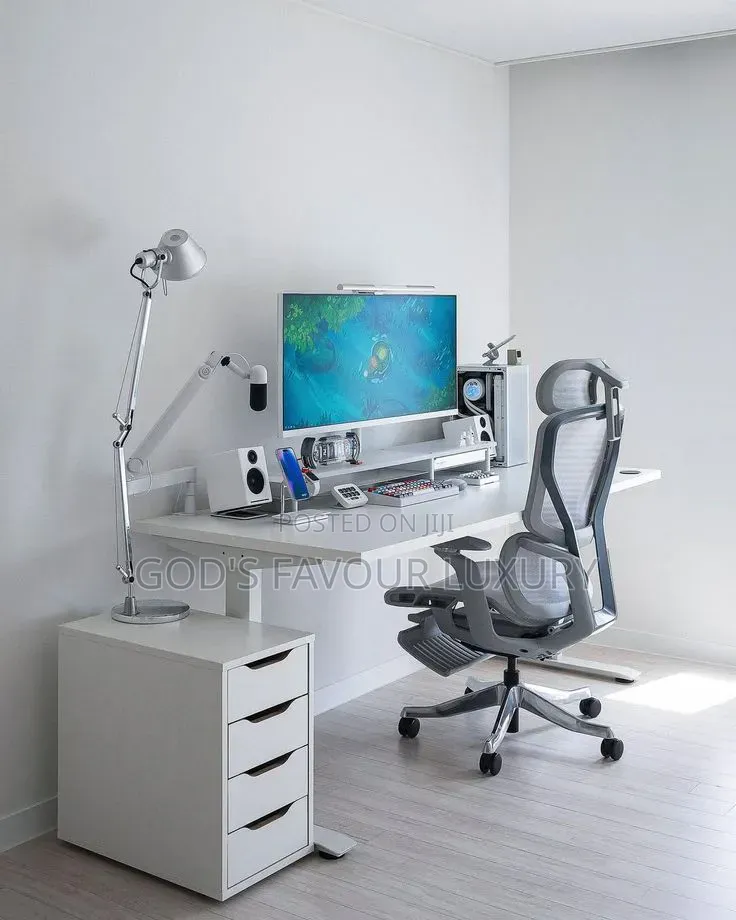 Office/Home Gaming Desk and Ergonomic Mesh Chair (Dual Motor)