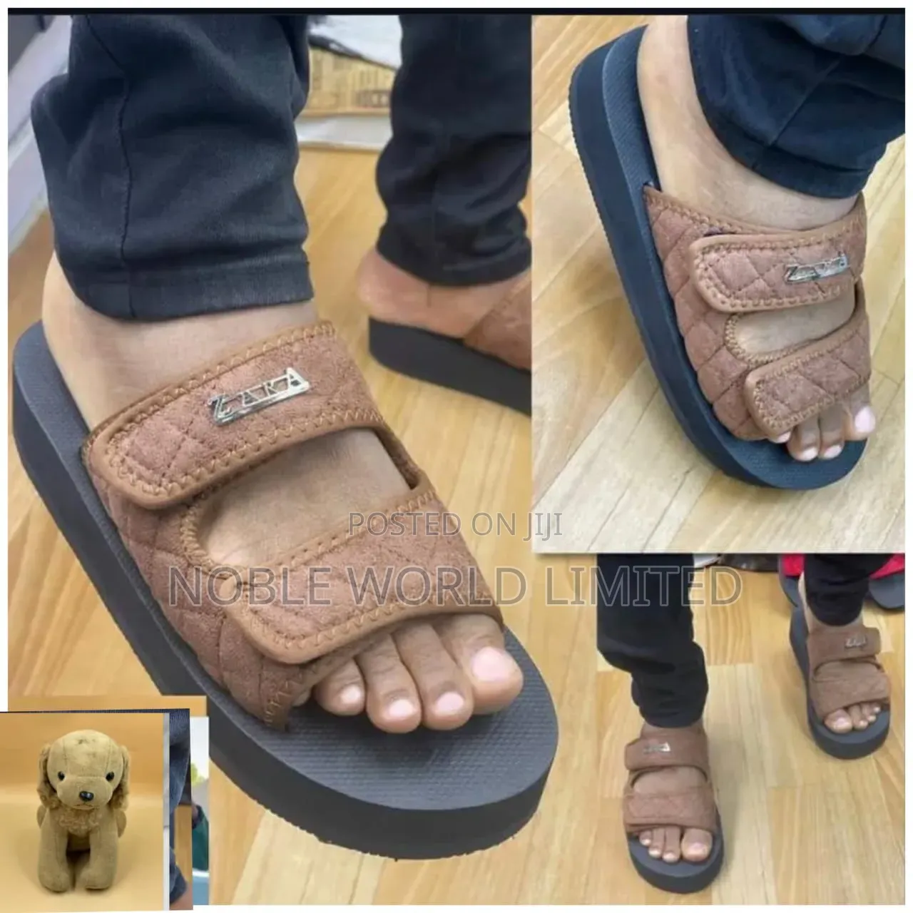 Zara Black/Brown Slides NGN 6f