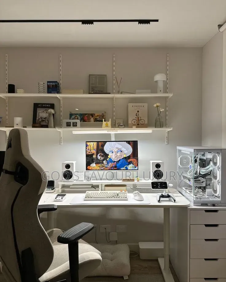 Home/Office Sit-Stand Gaming Desk and Racing Style Gaming Chair