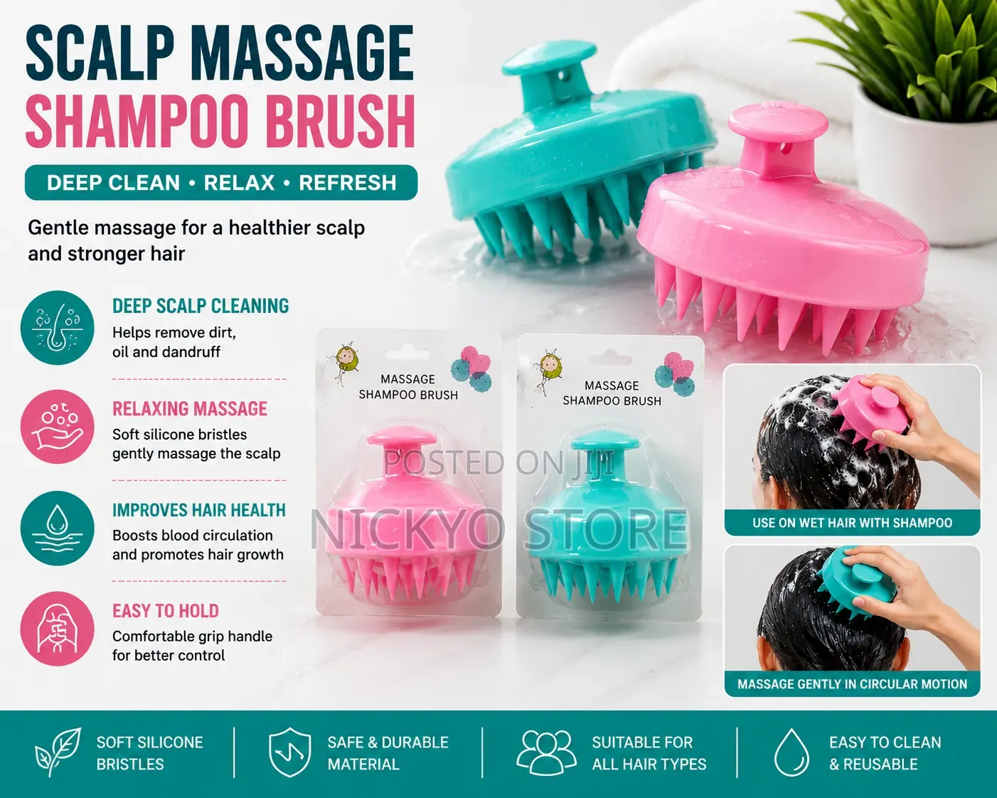 Scalp Massage Shampoo Brush