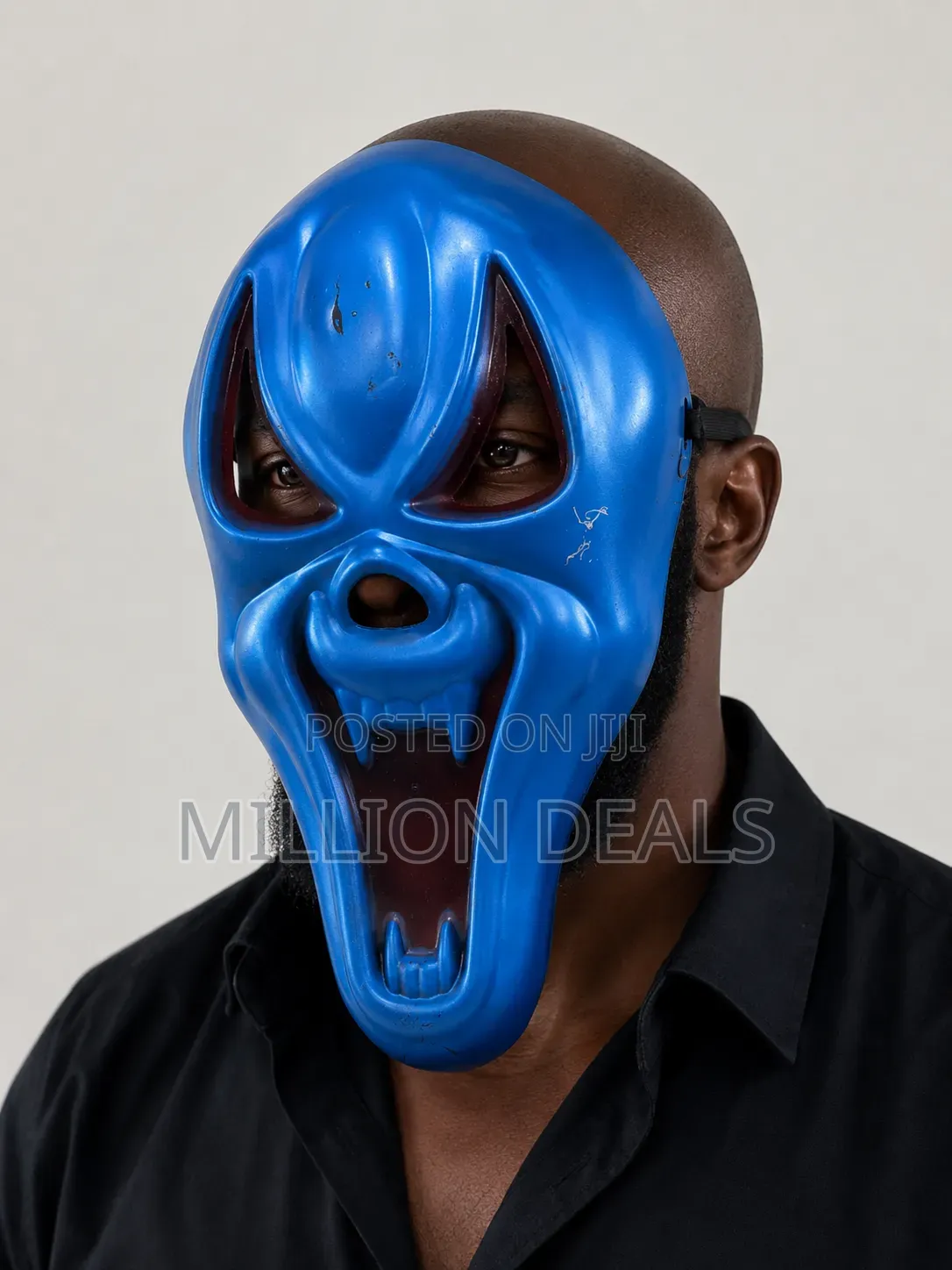Classic Blue Men's Party Creepy Face Mask