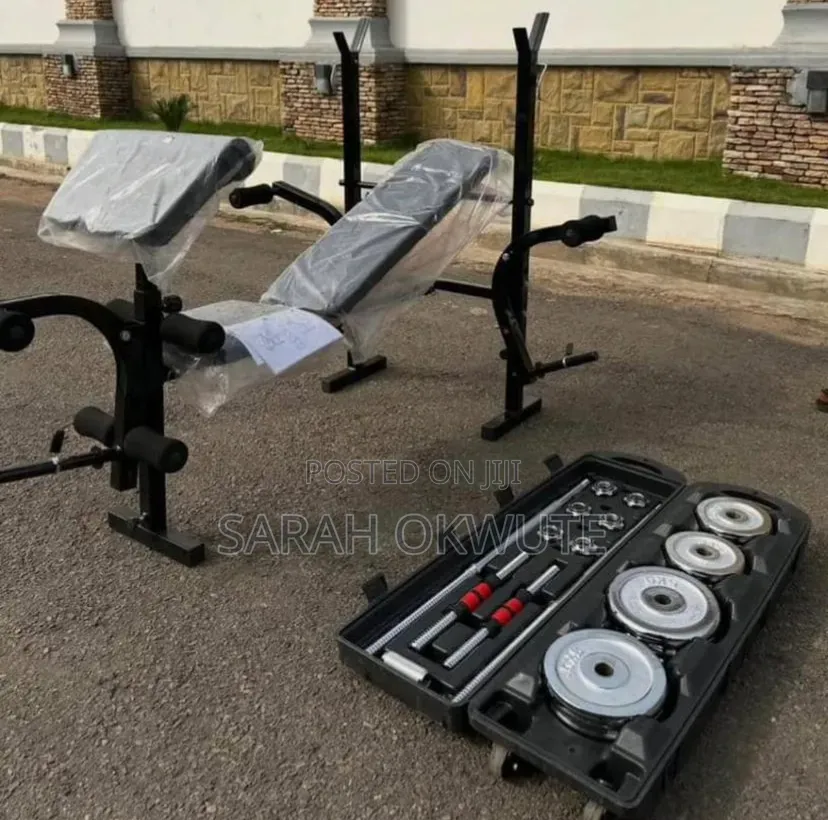 Weight Lifting Bench With 50kg Dumbbells