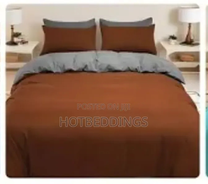 Brown and Ash Duvet, Bedsheet and 4 Pillow Cases