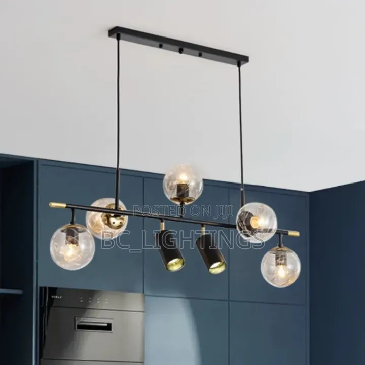 Nordic Light Luxury Lamps Geometric Straight Line Ball Chandelier