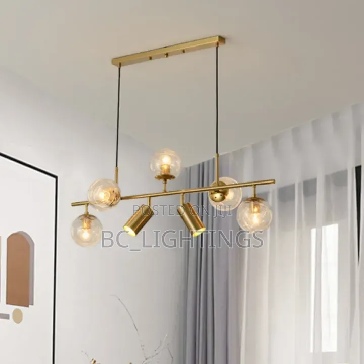 Nordic Light Luxury Lamps Geometric Straight Line Ball Chandelier