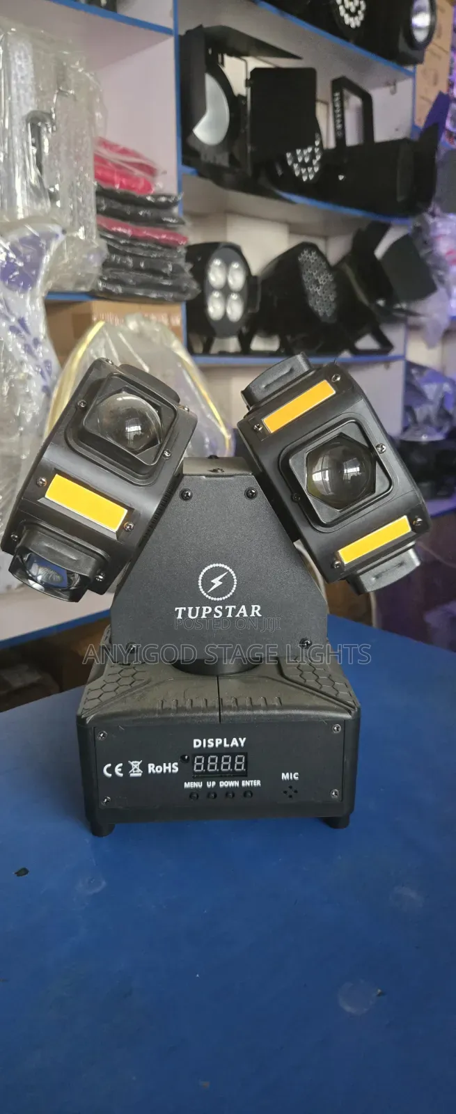 Double Heads 10 Led RGBW Beam, Golden Strobe With Laser Stage Lights