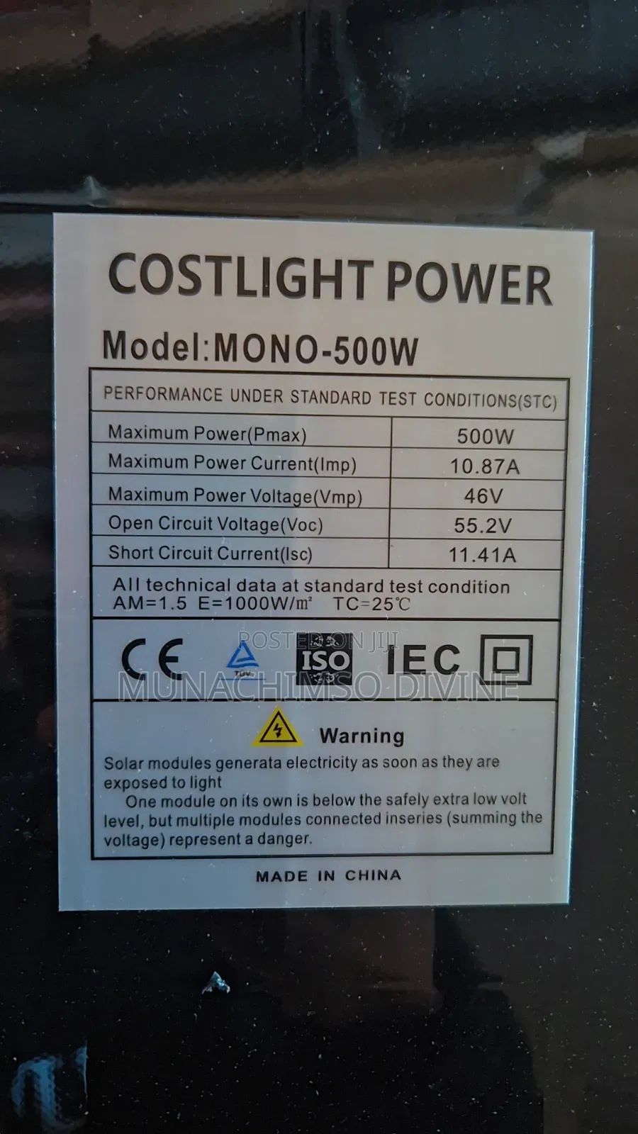 500watts Monocrystalline Solar Panel