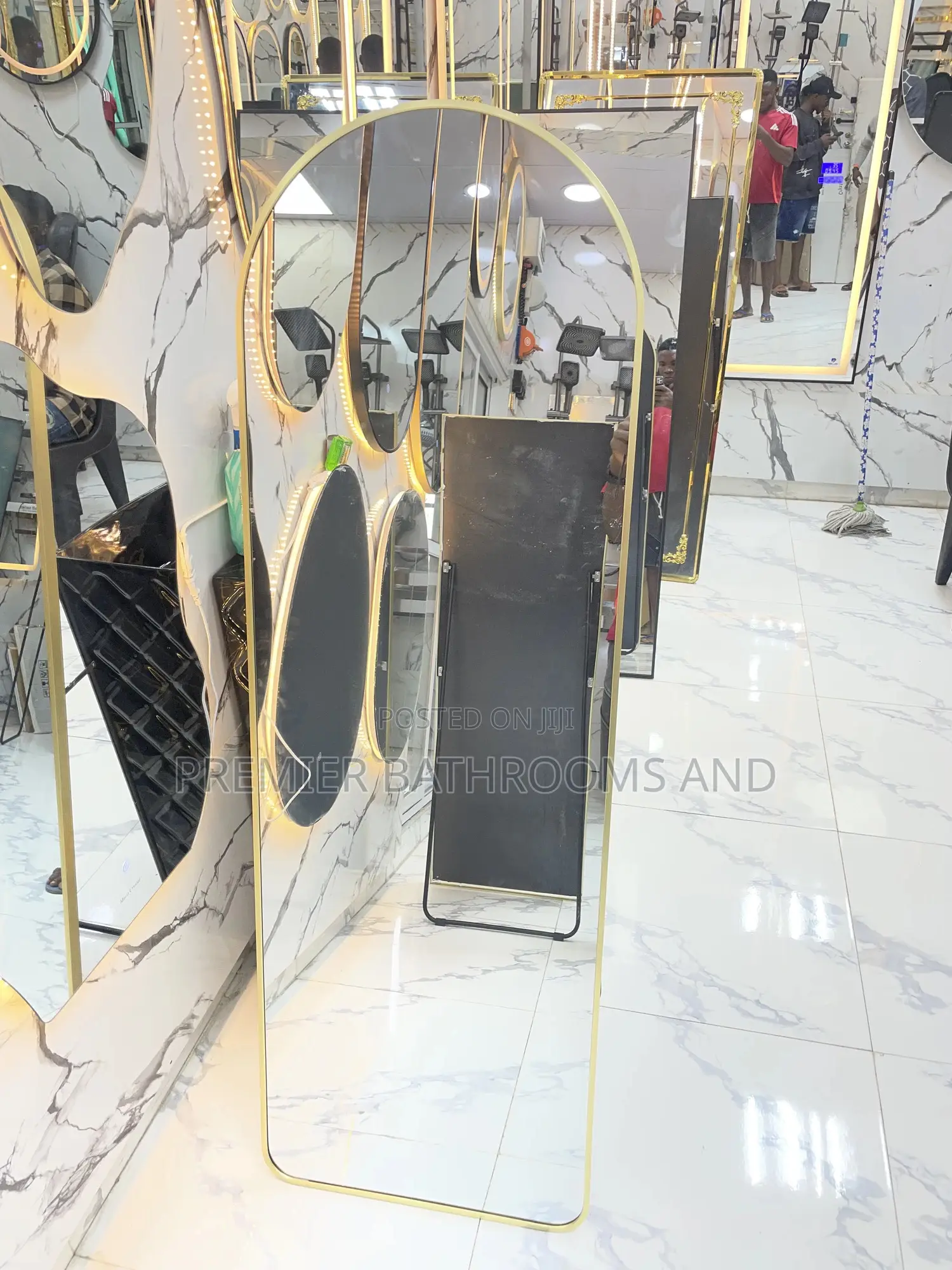 Aluminum Frame Standing Mirror