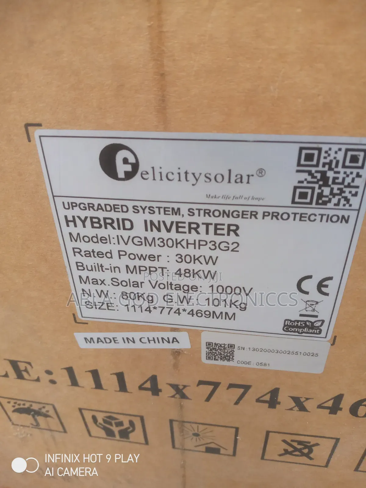 Felicity 30kva High -Voltage Inverter Three -Phase Hybrid Inverter.
