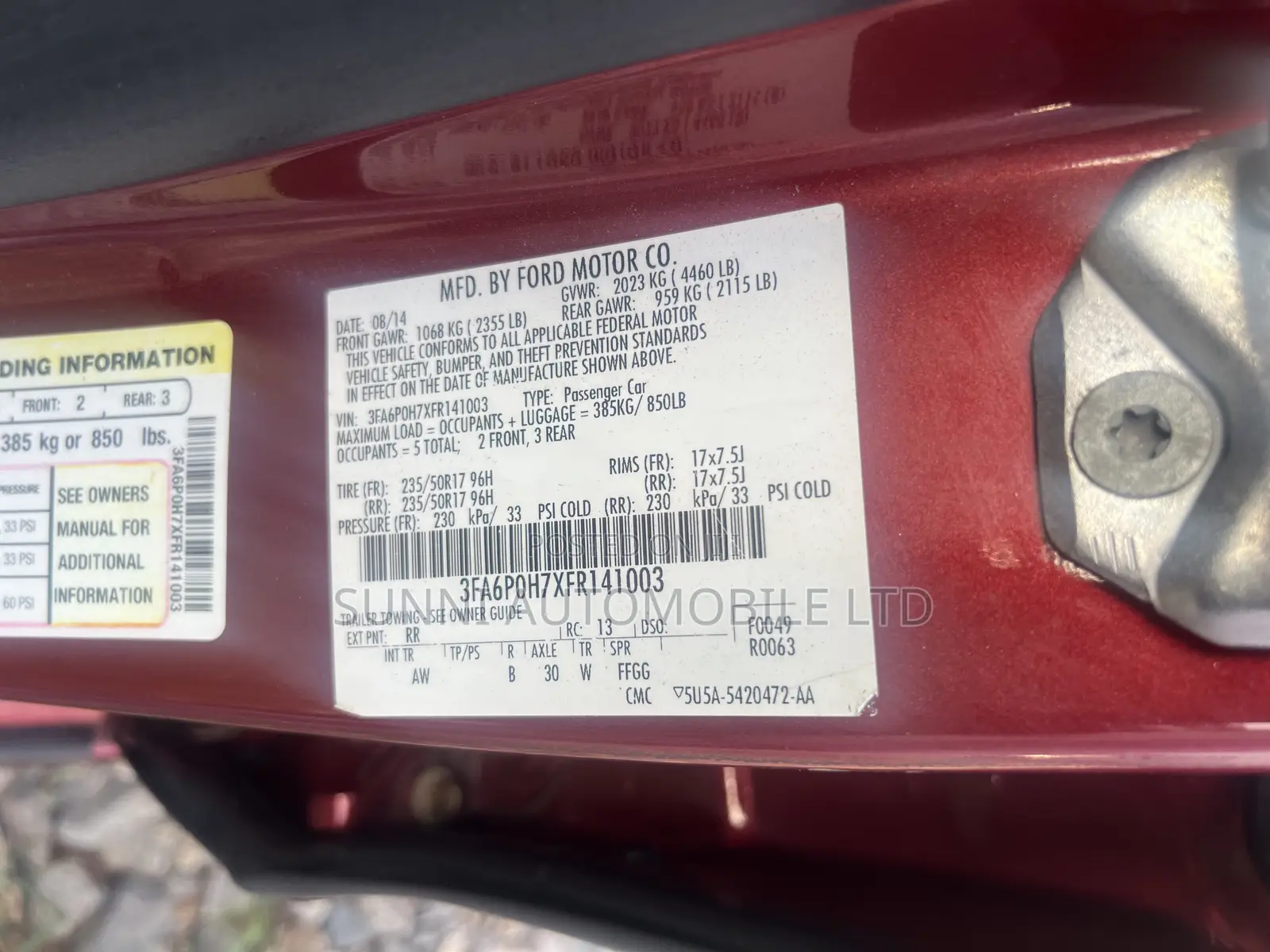 Ford Fusion 2015 Red