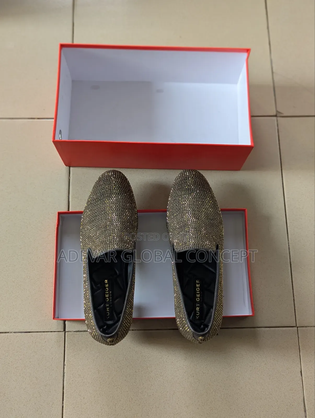 Ace Embellished Loafers Kurt Geiger London - Gold