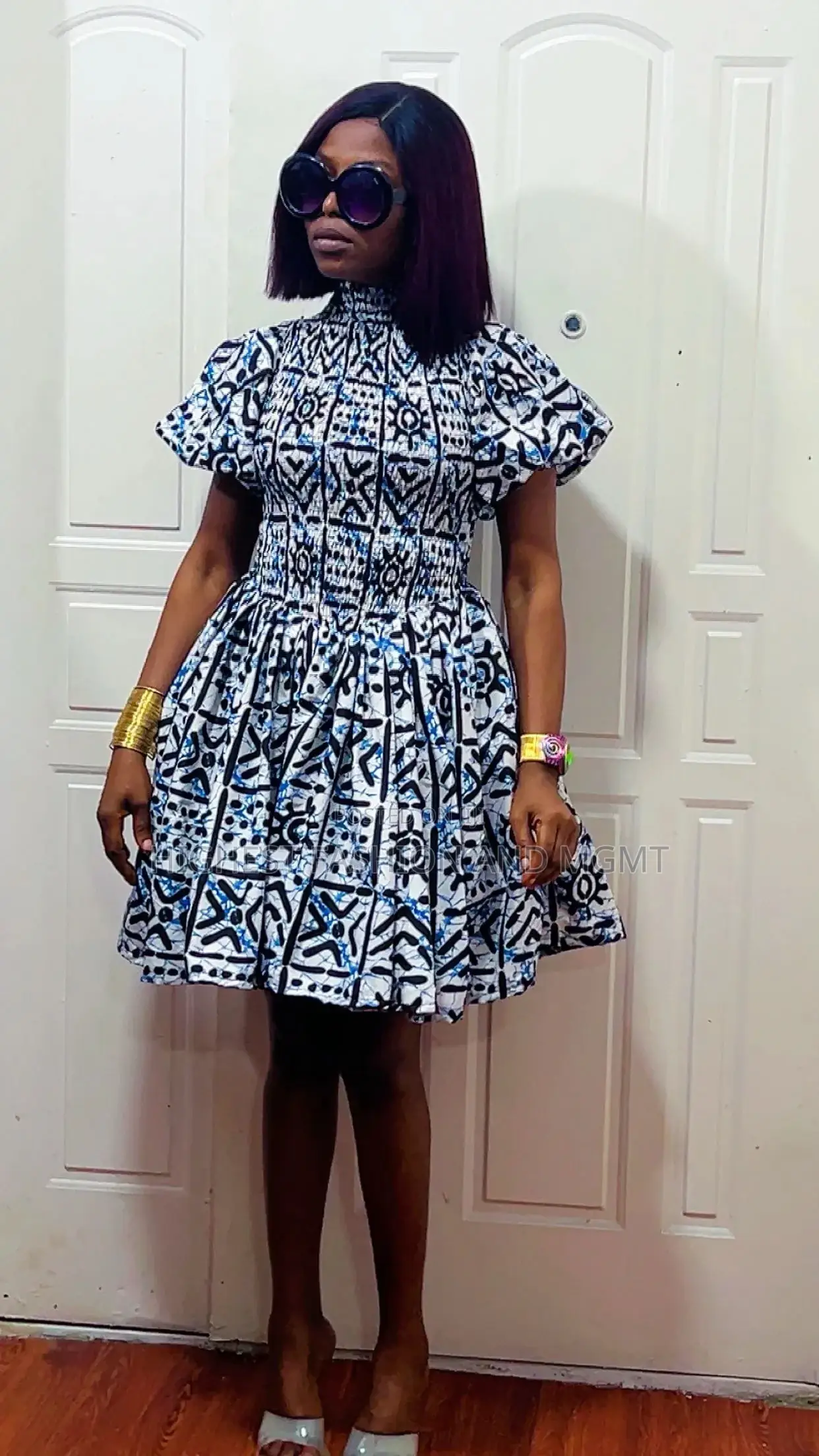 Smocked Short Flare Gown Style 435