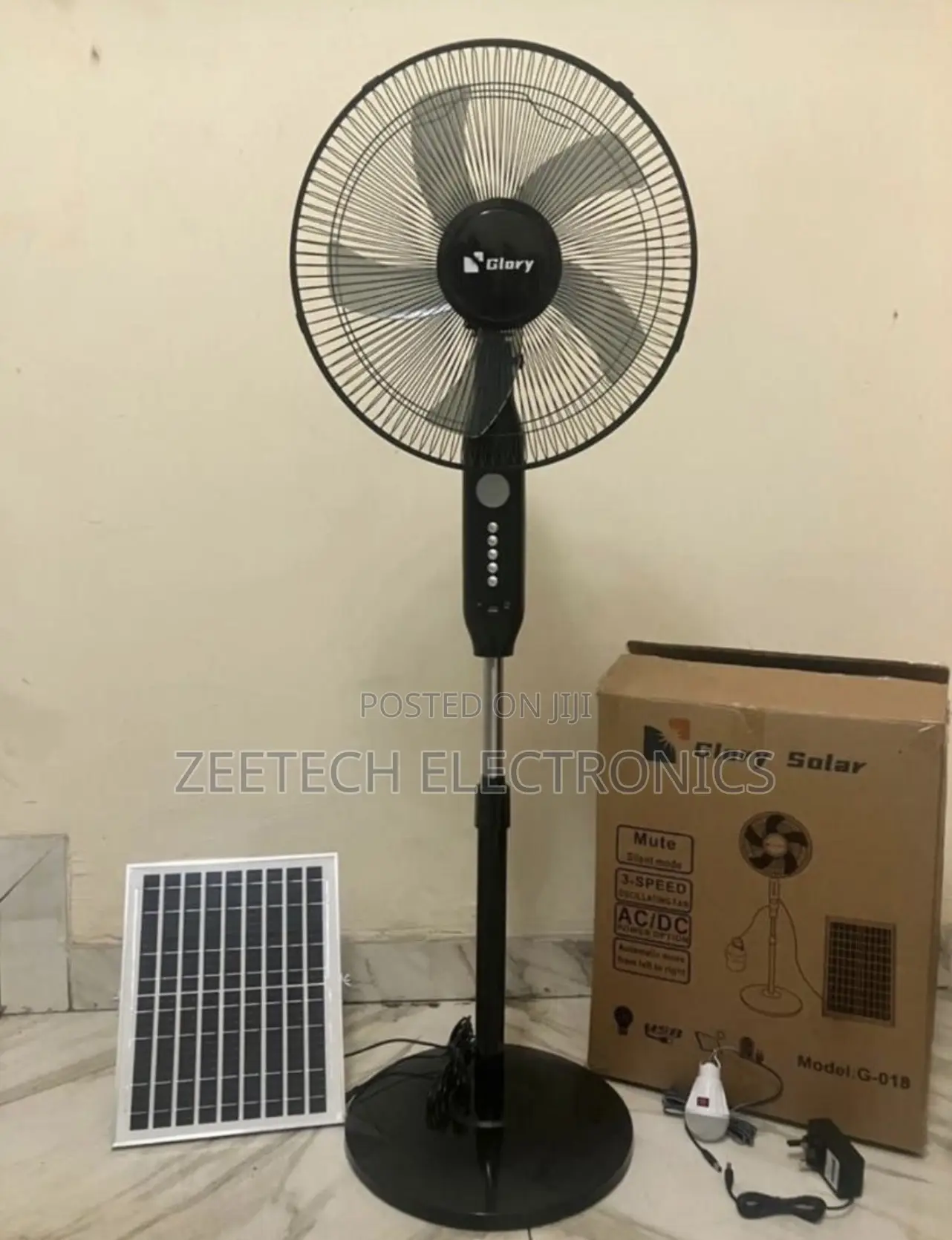 Glory Rechargeable Solar Standing Fan