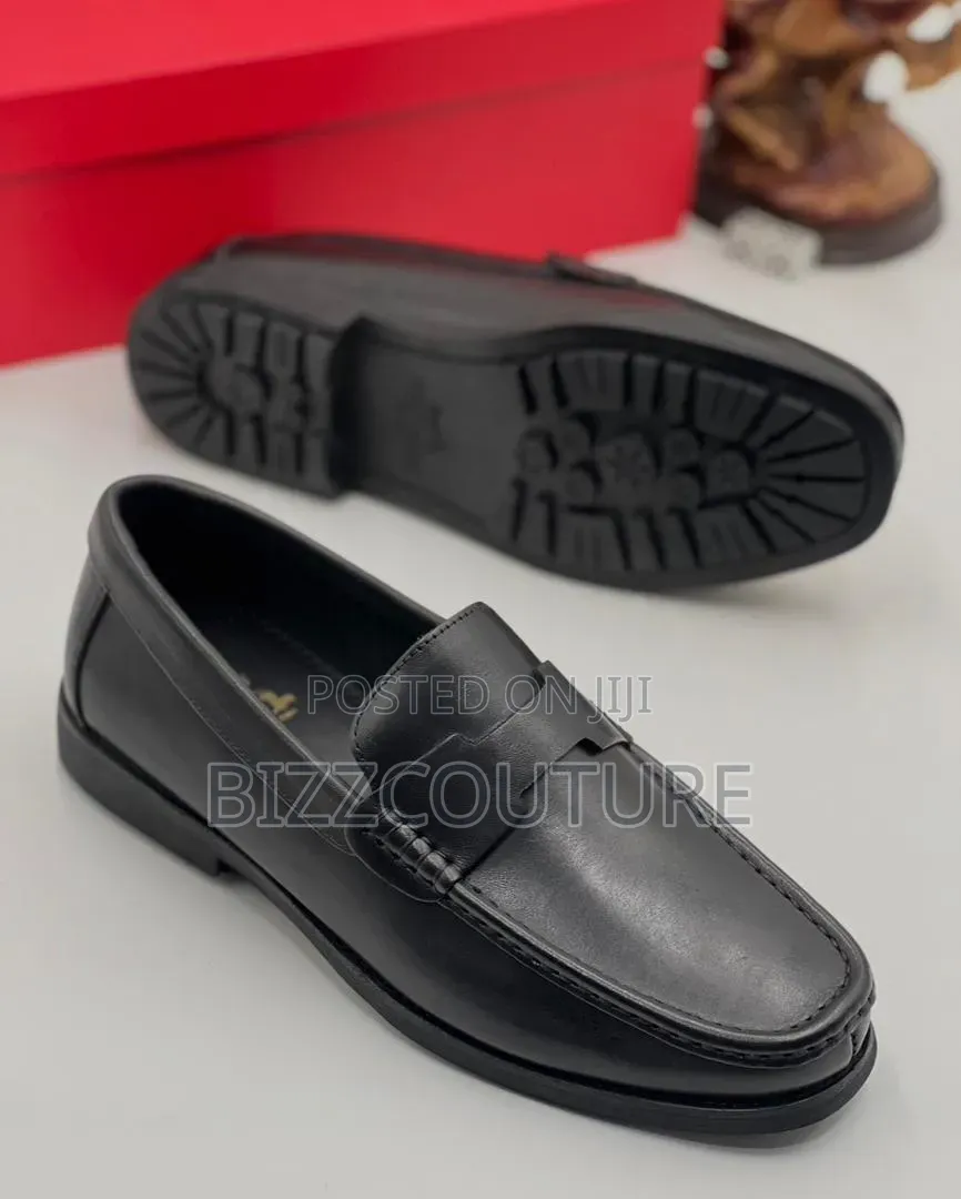 Original Italian Hermes Leather Loafers Available in Store