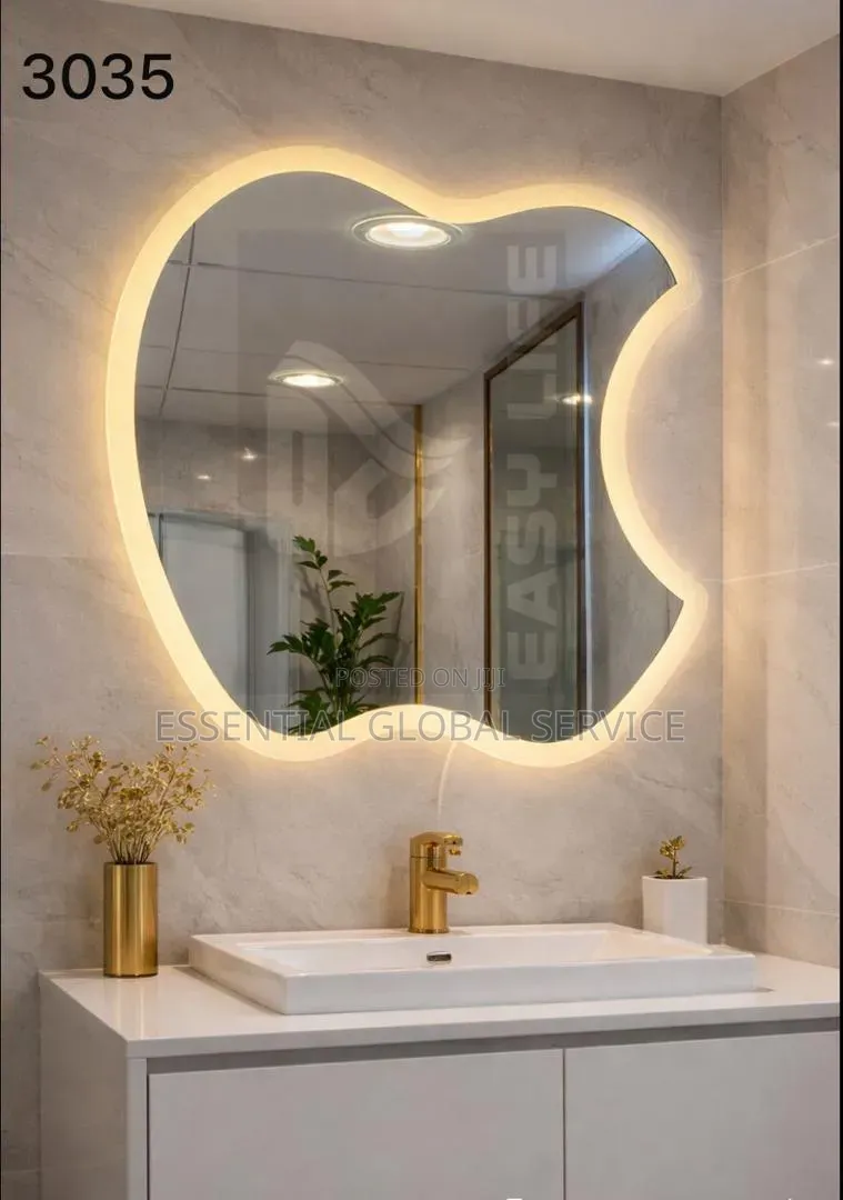 Apple-Shaped Smart Led Bathroom Mirror.