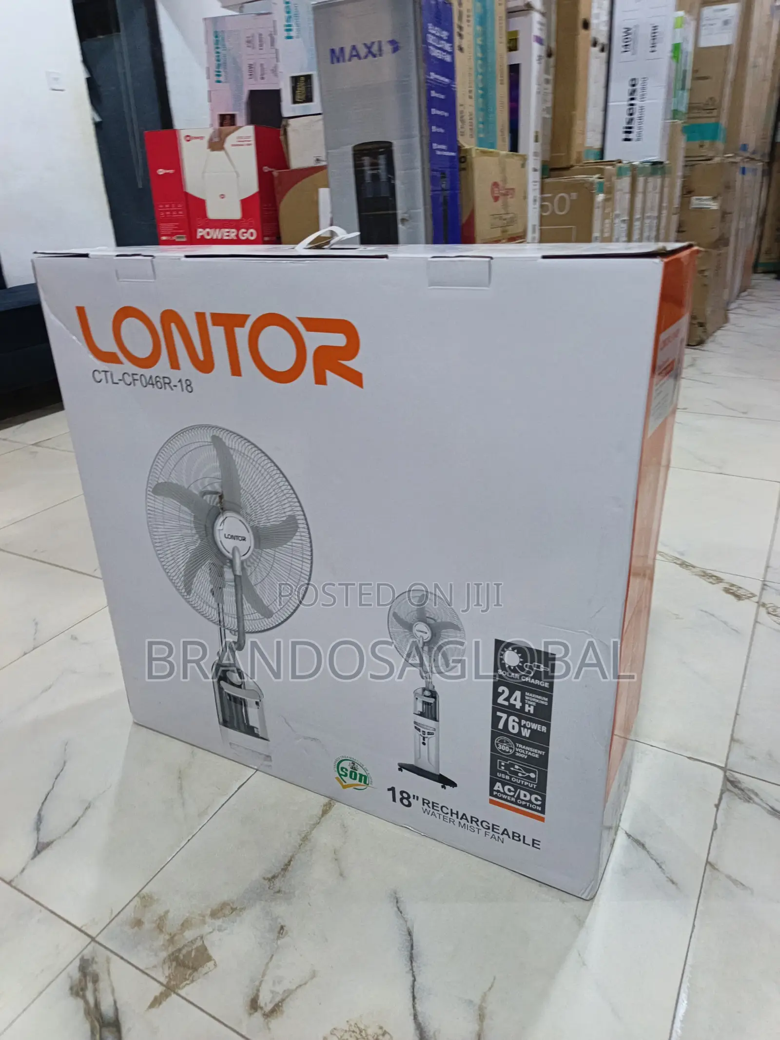 Lontor 18"Rechargeable Fan[Ctl-Cf04r-18]Energy Saving Rechargeable Fan