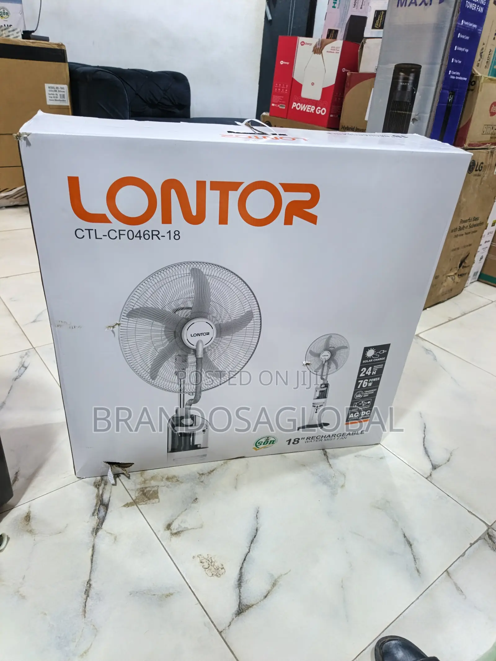 Lontor 18" Rechargeable Fan[Ctl-Cf04r18]High Performanceaircooling Fan