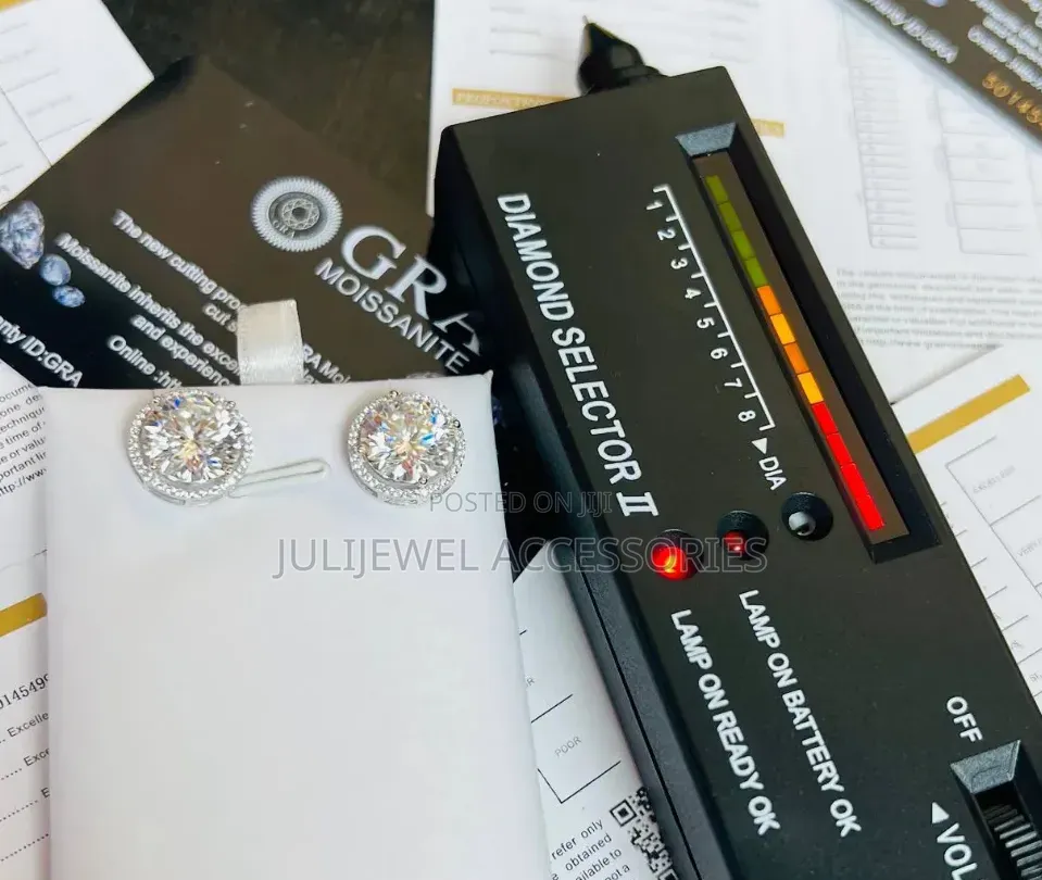 Moissanite Stud Earrings for Pierced Ear Man and Woman