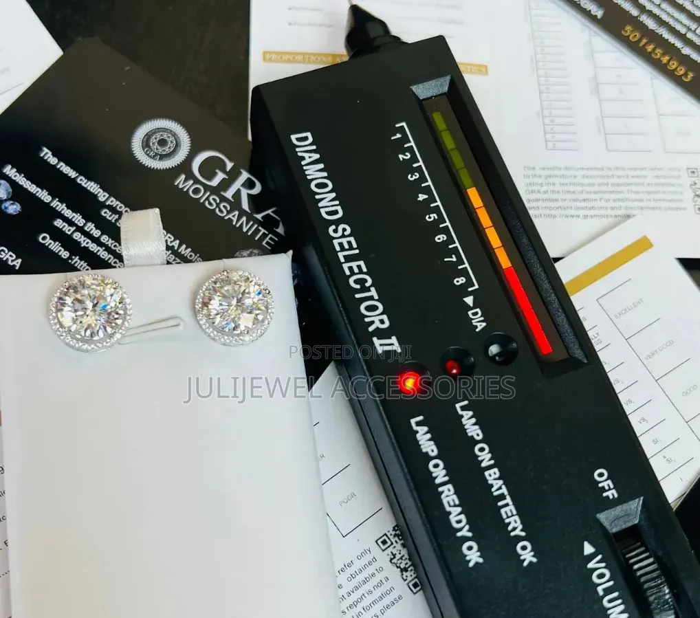 Moissanite Stud Earrings for Pierced Ear Man and Woman