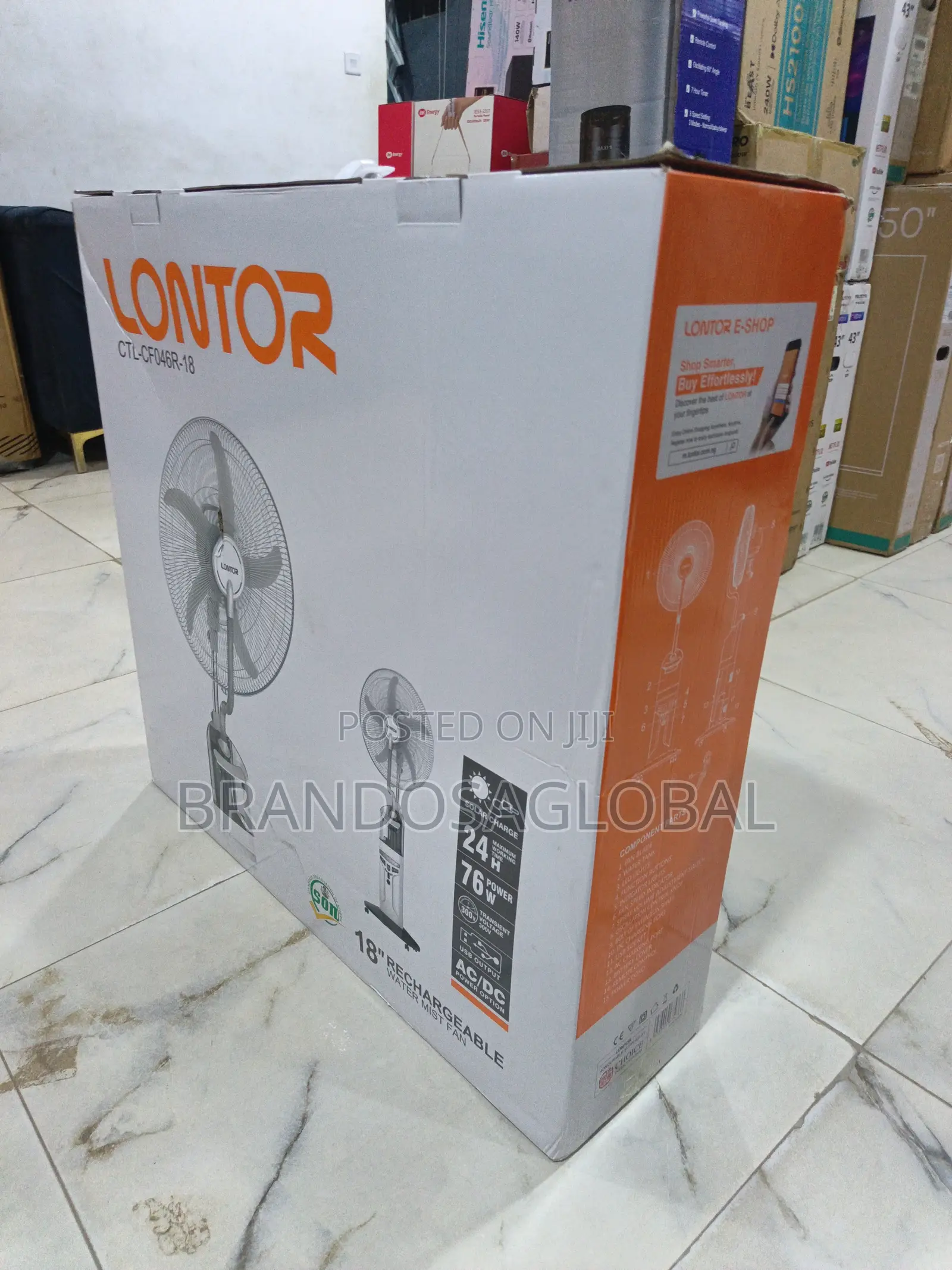 Lontor 18" Rechargeable Fan[Ctl-Cf04r-18]High Quality Rechargeable Fan