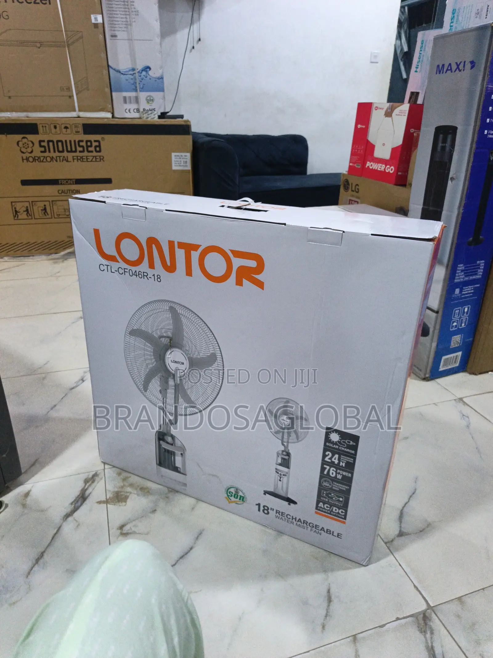 Lontor 18" Rechargeable Fan [Ctl-Cf04r-18]Fast Air Circulation Fan