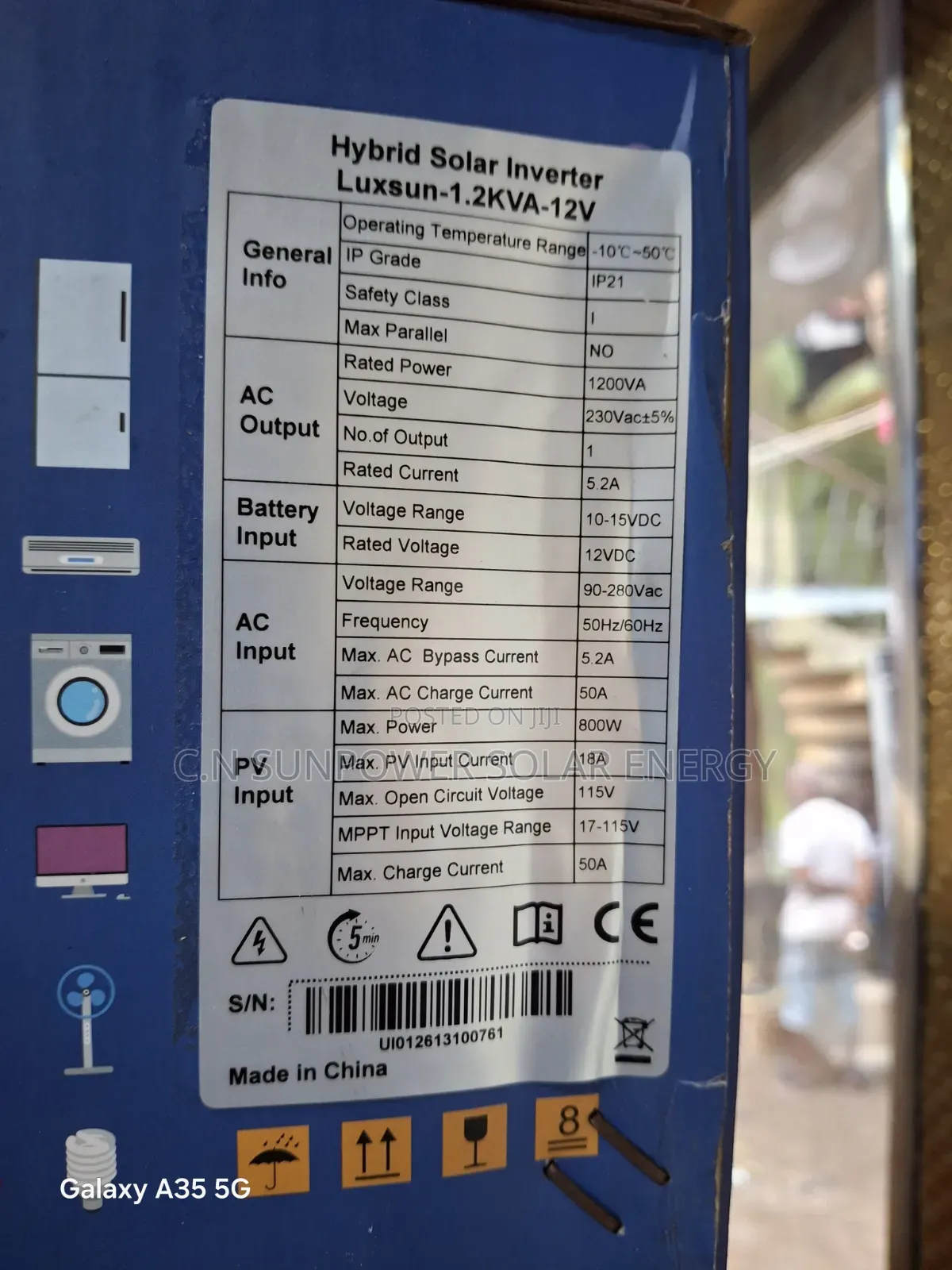 1.2kva/12v Luxsun Hybrid Solar Inverter