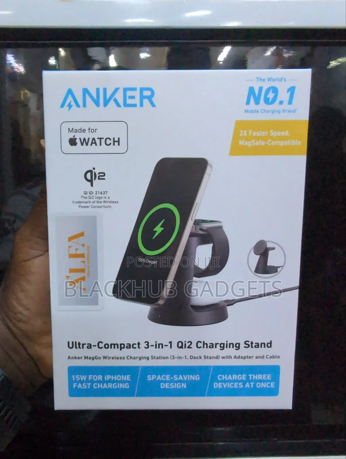 Anker Ultra Compact 3 in 1 Qi2 Charging Stand