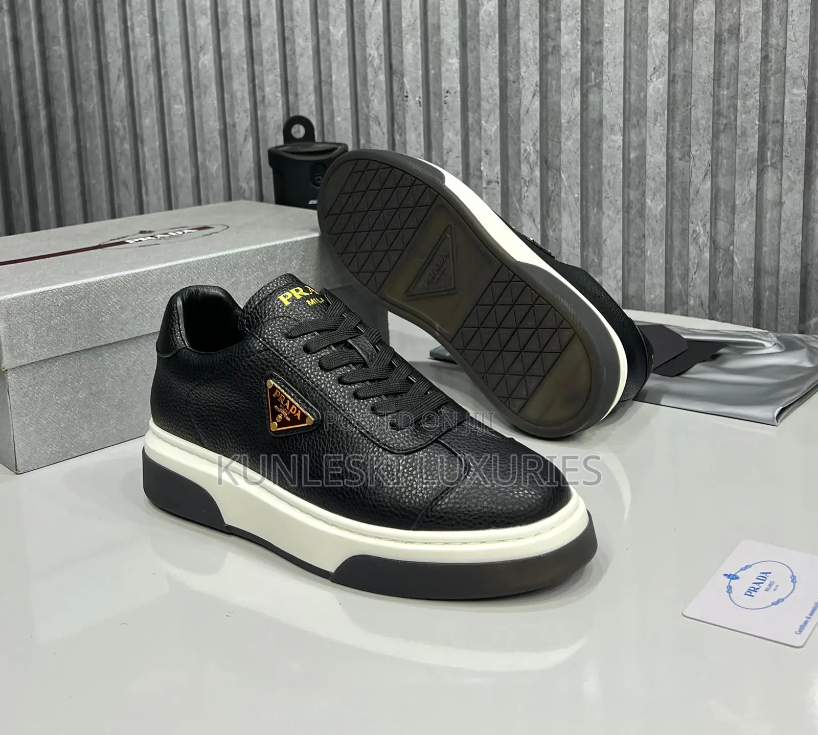 Original Prada Milano Blue / Black Luxury Sneakers