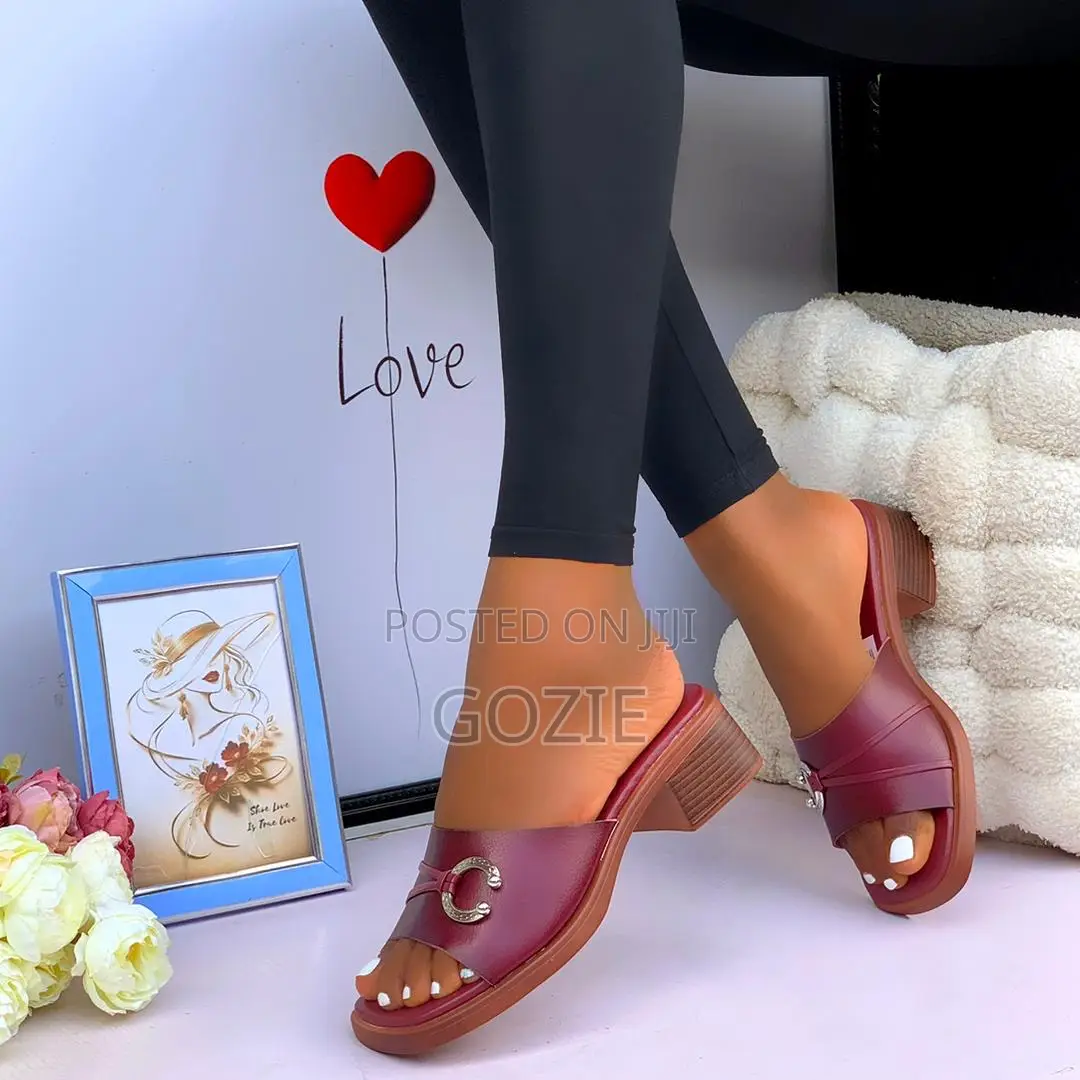 Low Block Heel Slippers