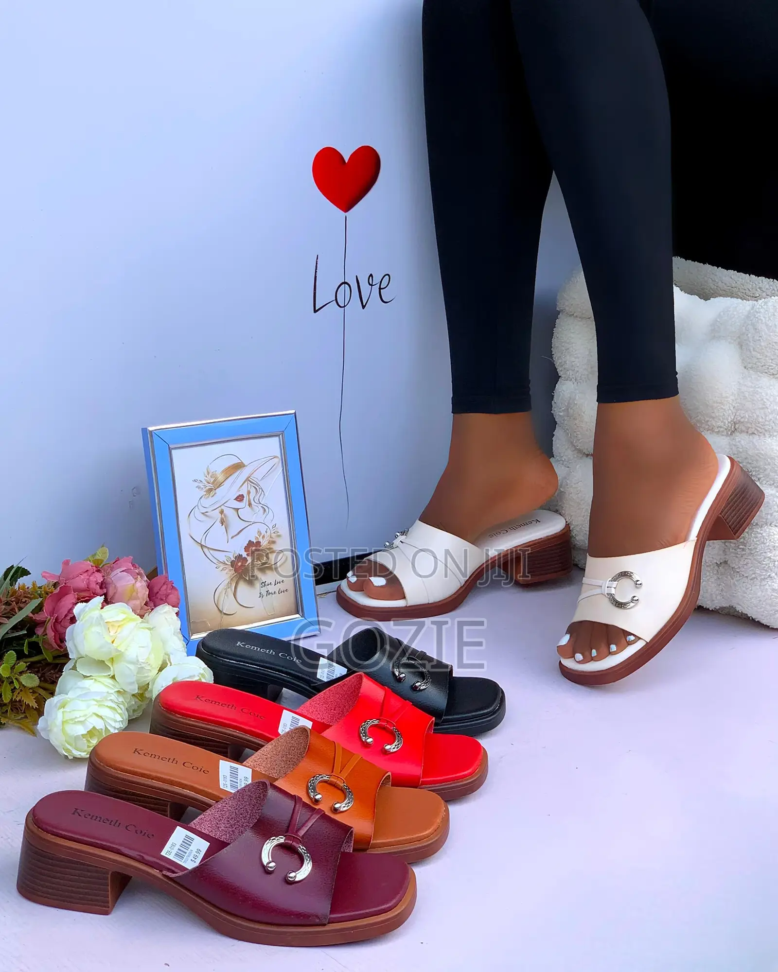Low Block Heel Slippers