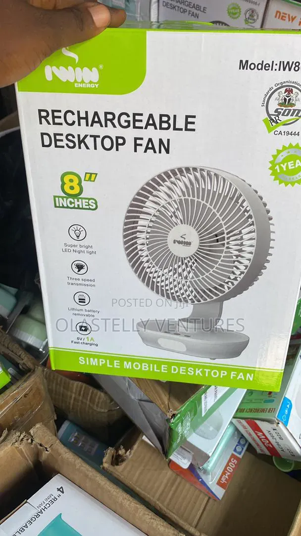 8inchs Iwin Rechargeable Desktop Fan.