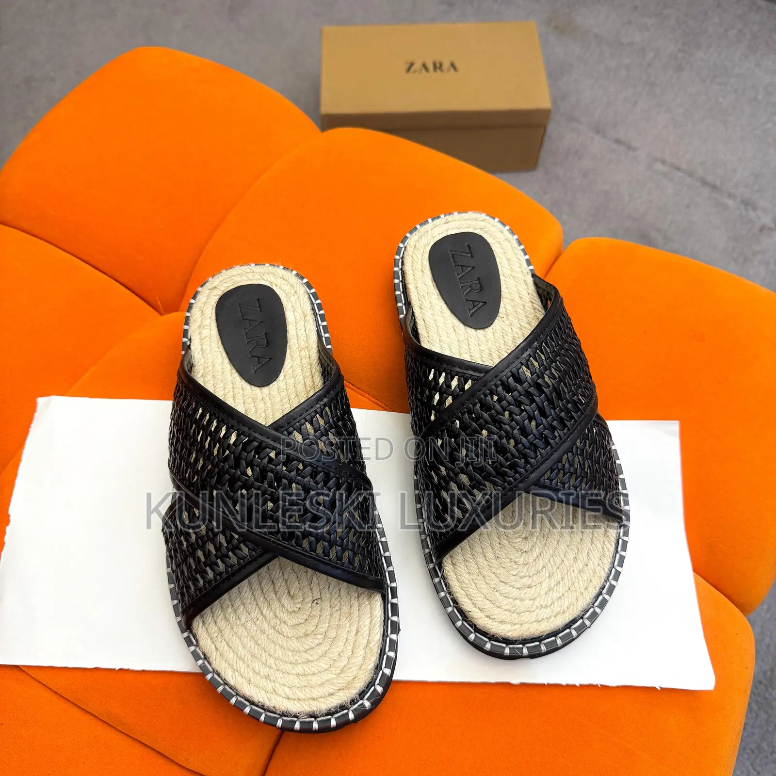 Original Zara Espadrille Leather Slippers