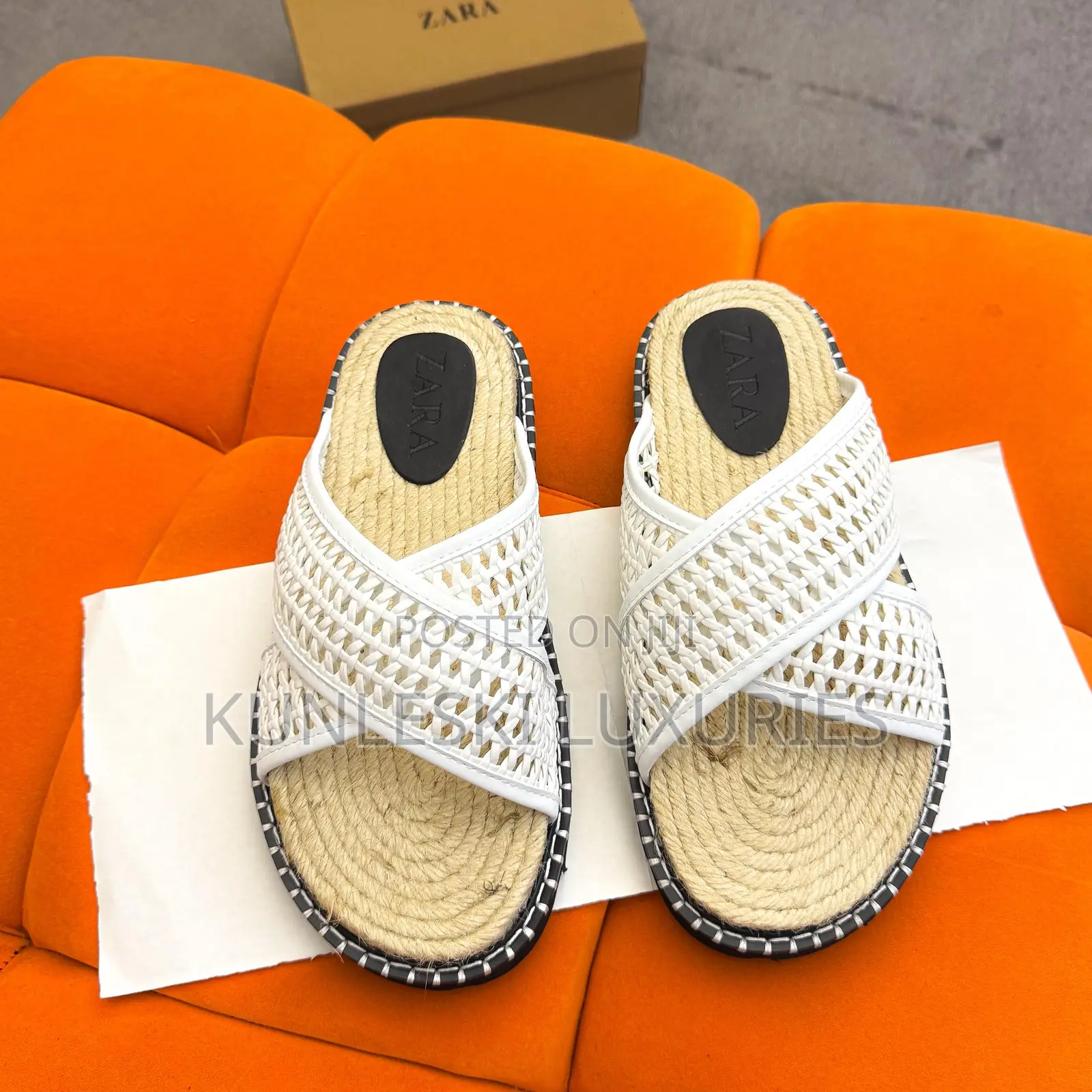 Original Zara Espadrille Leather Slippers