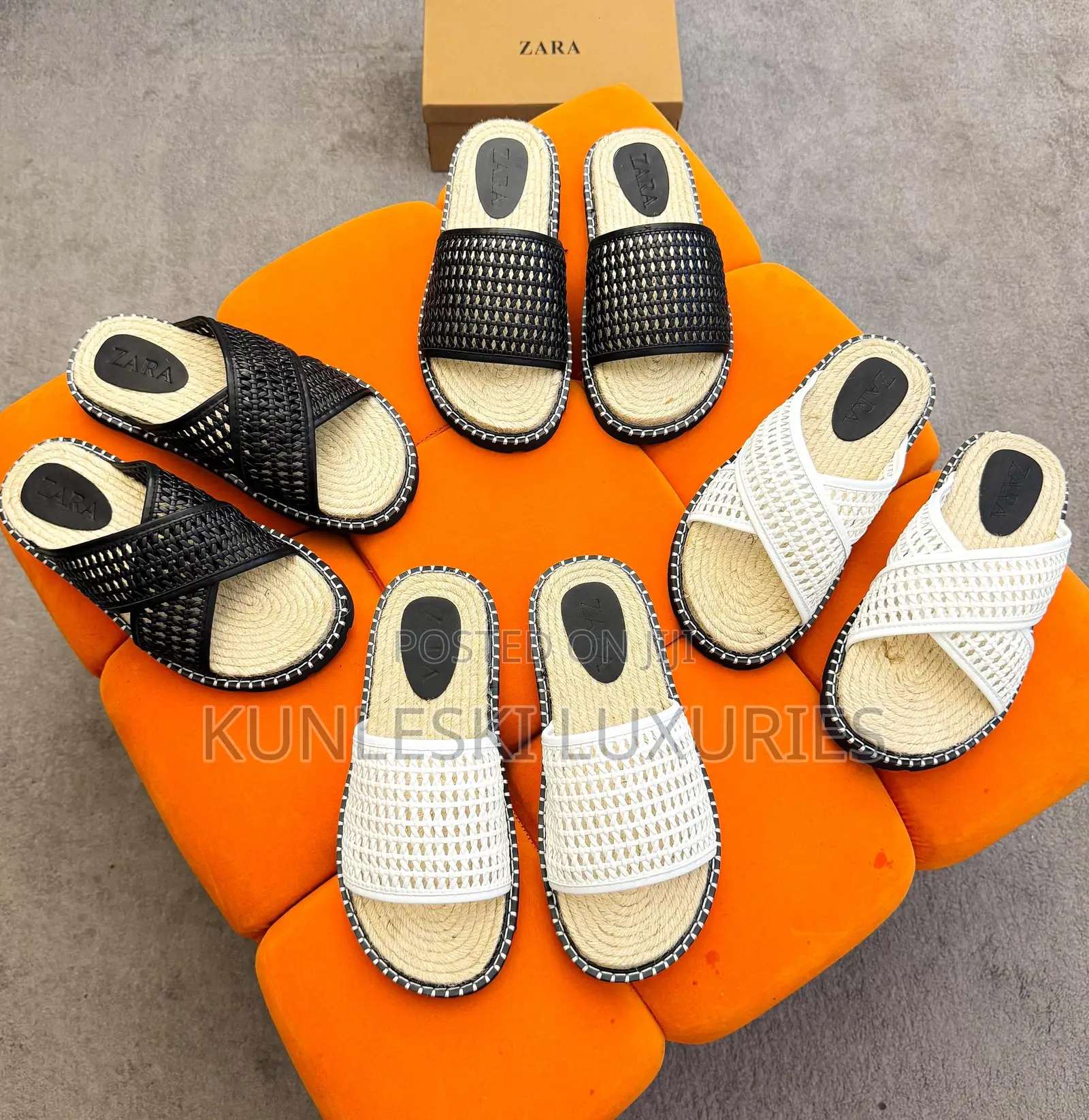 Original Zara Espadrille Leather Slippers