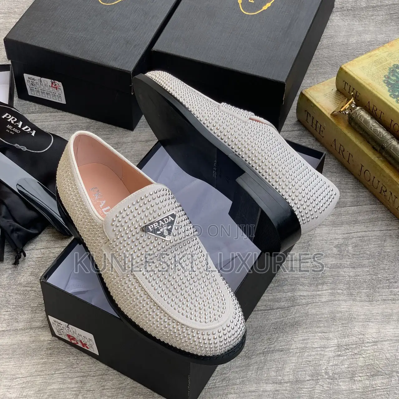 Original Prada Suede / Studs Loafers Shoes in 6 Colors