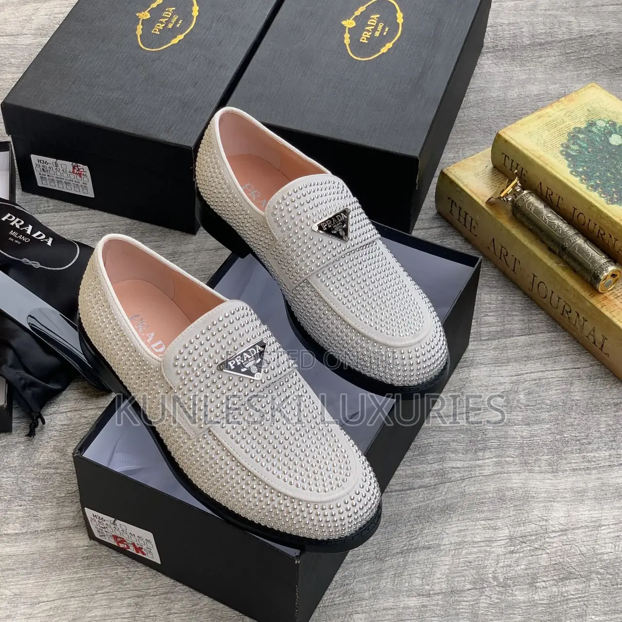 Original Prada Suede / Studs Loafers Shoes in 6 Colors