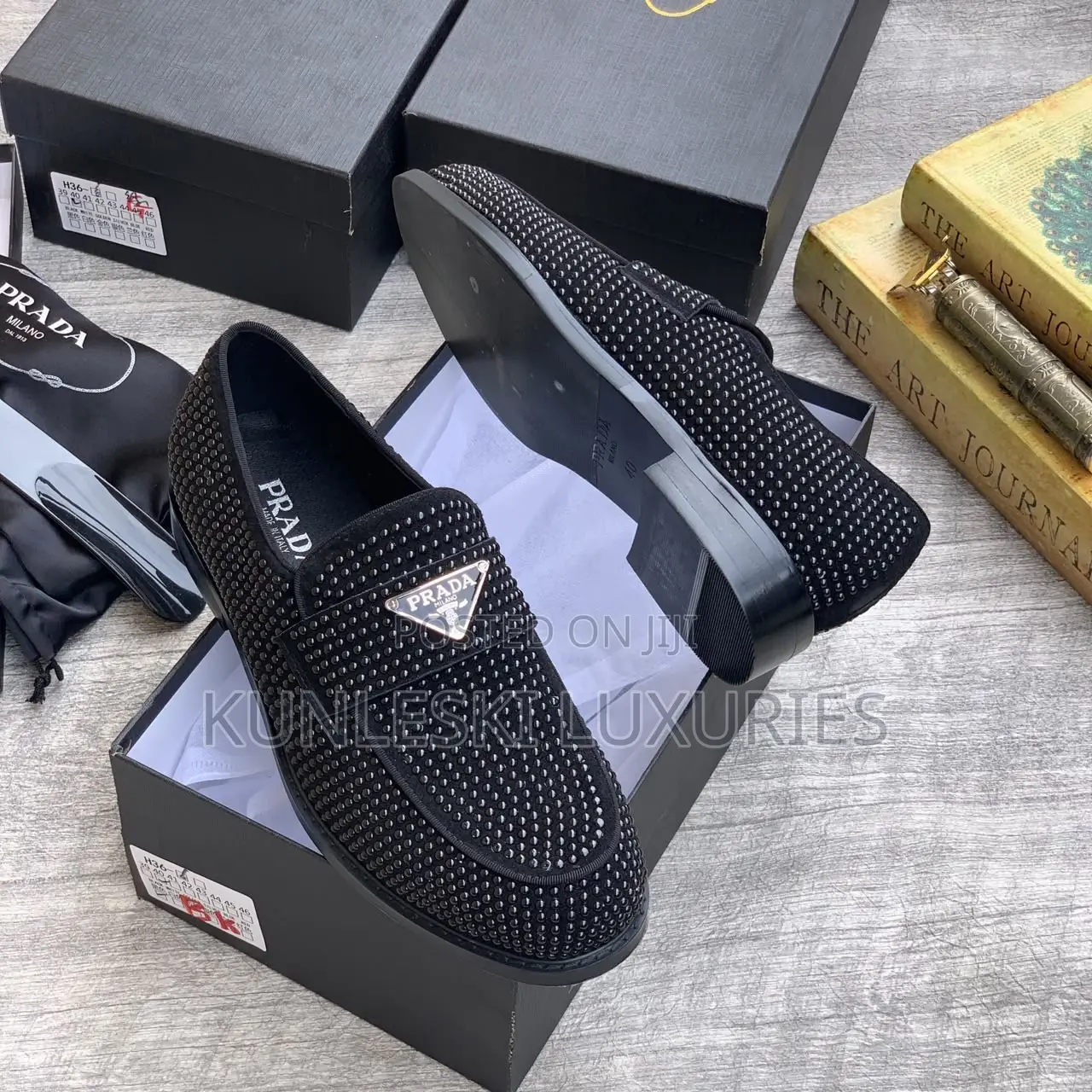 Original Prada Suede / Studs Loafers Shoes in 6 Colors