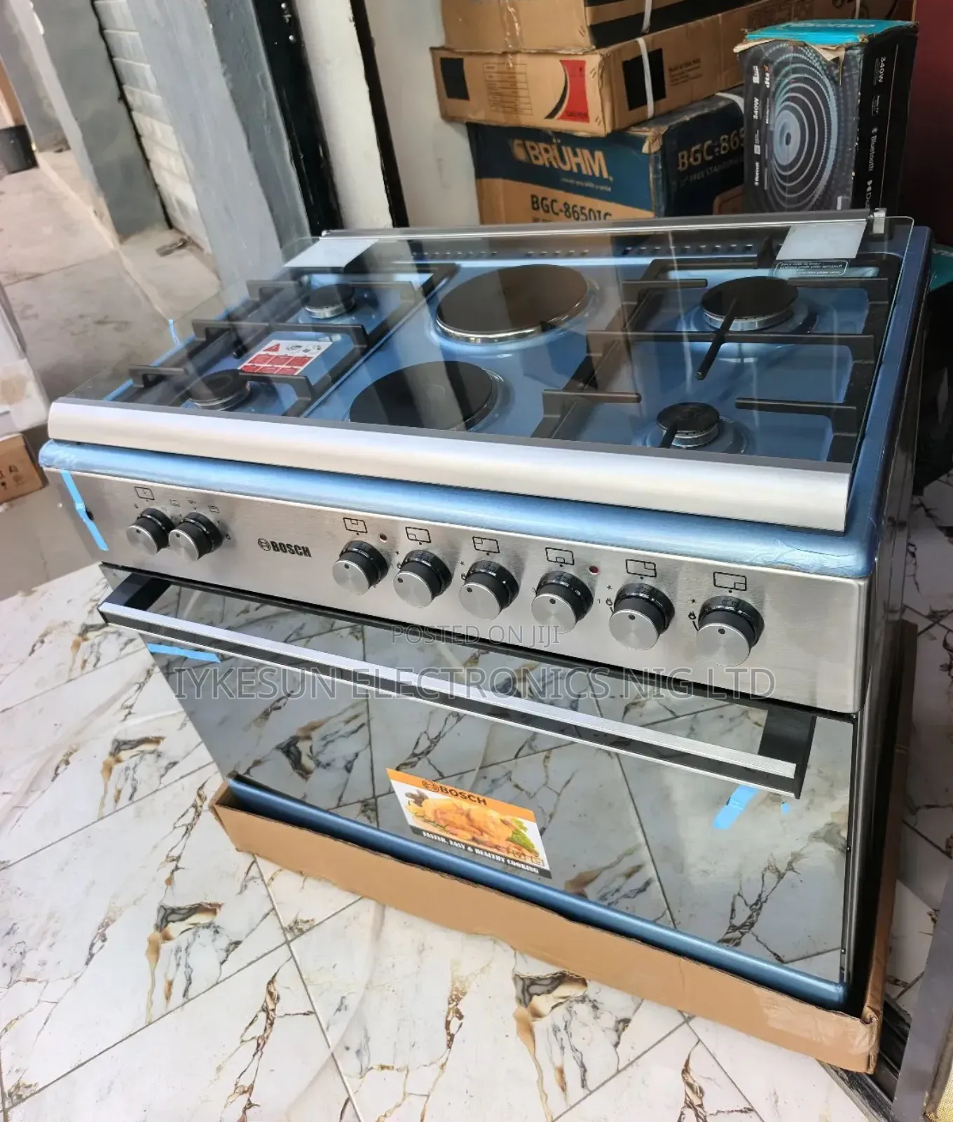 Original Bosch 4+2 Standing Gas Electric Stainless Steel Burners Etc