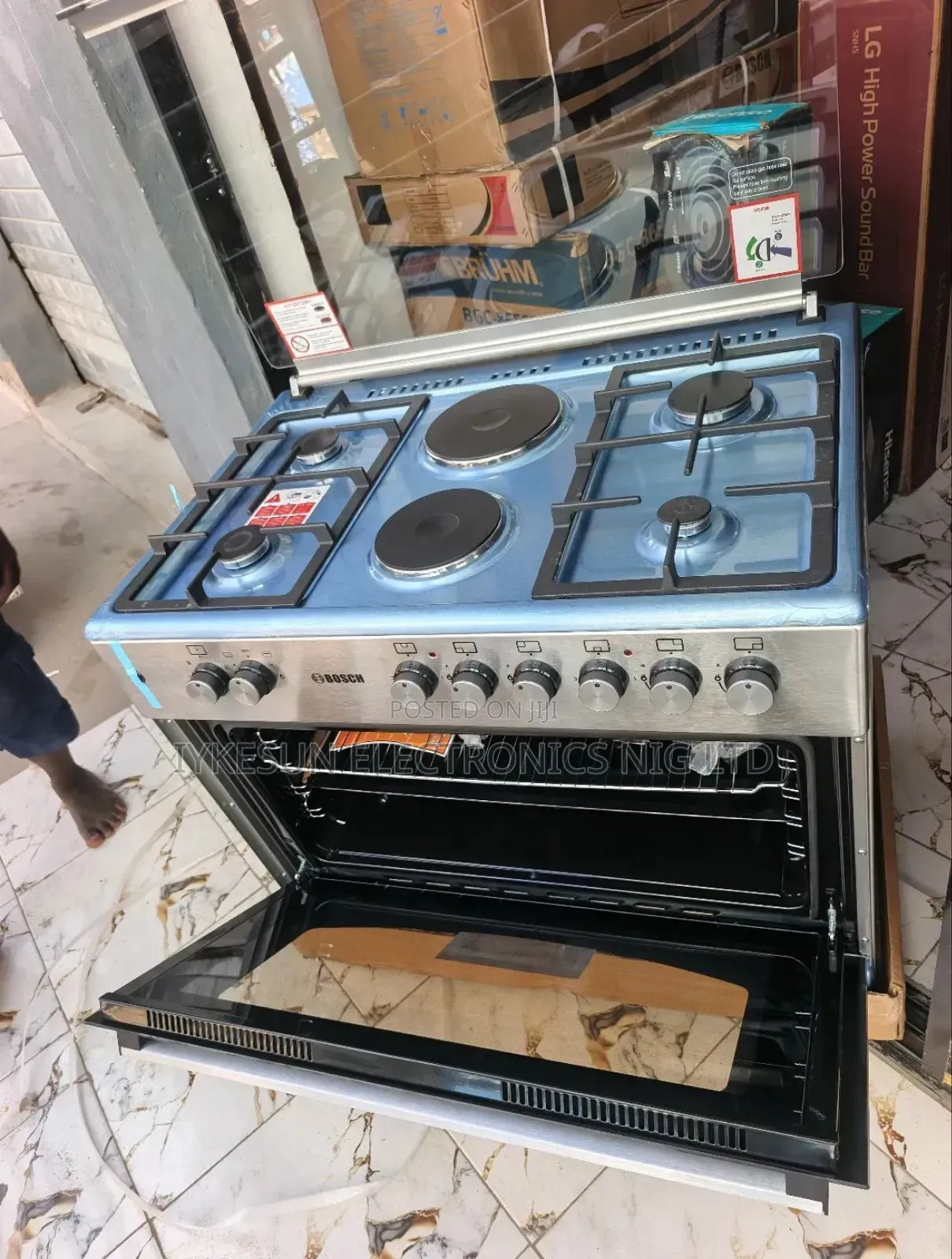 Original Bosch 4+2 Standing Gas Electric Stainless Steel Burners Etc