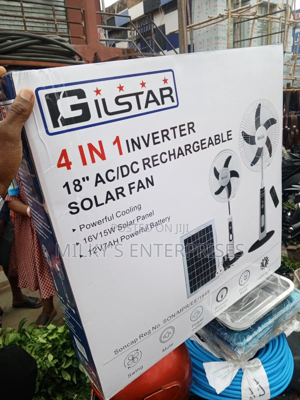 18" Inches Gilstar Inverter Solar Fan