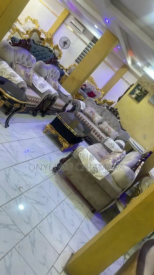 Luxury Royal Gold Upholstered Sofa Set