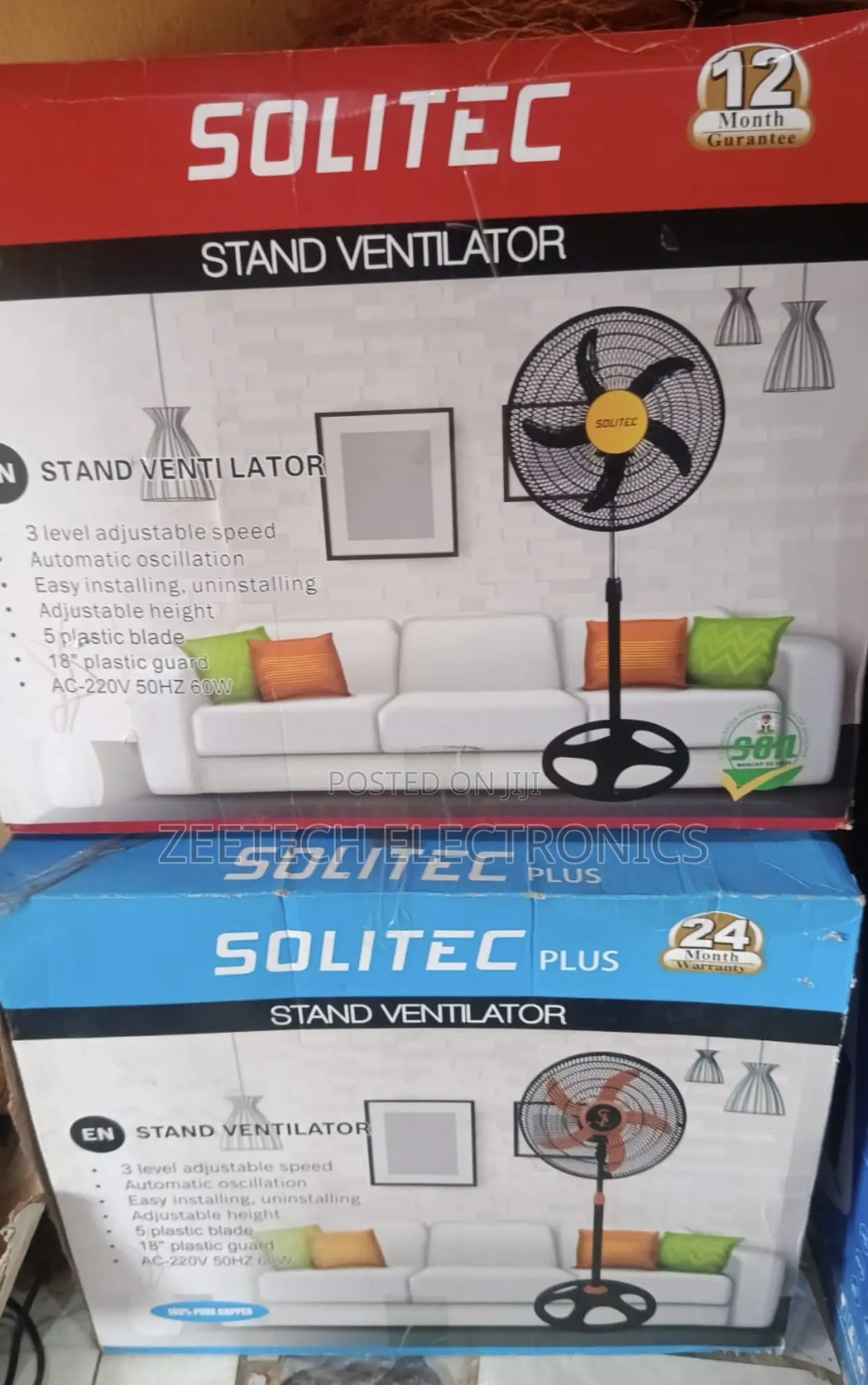 Solitec 18inch Standing Fan 2in1