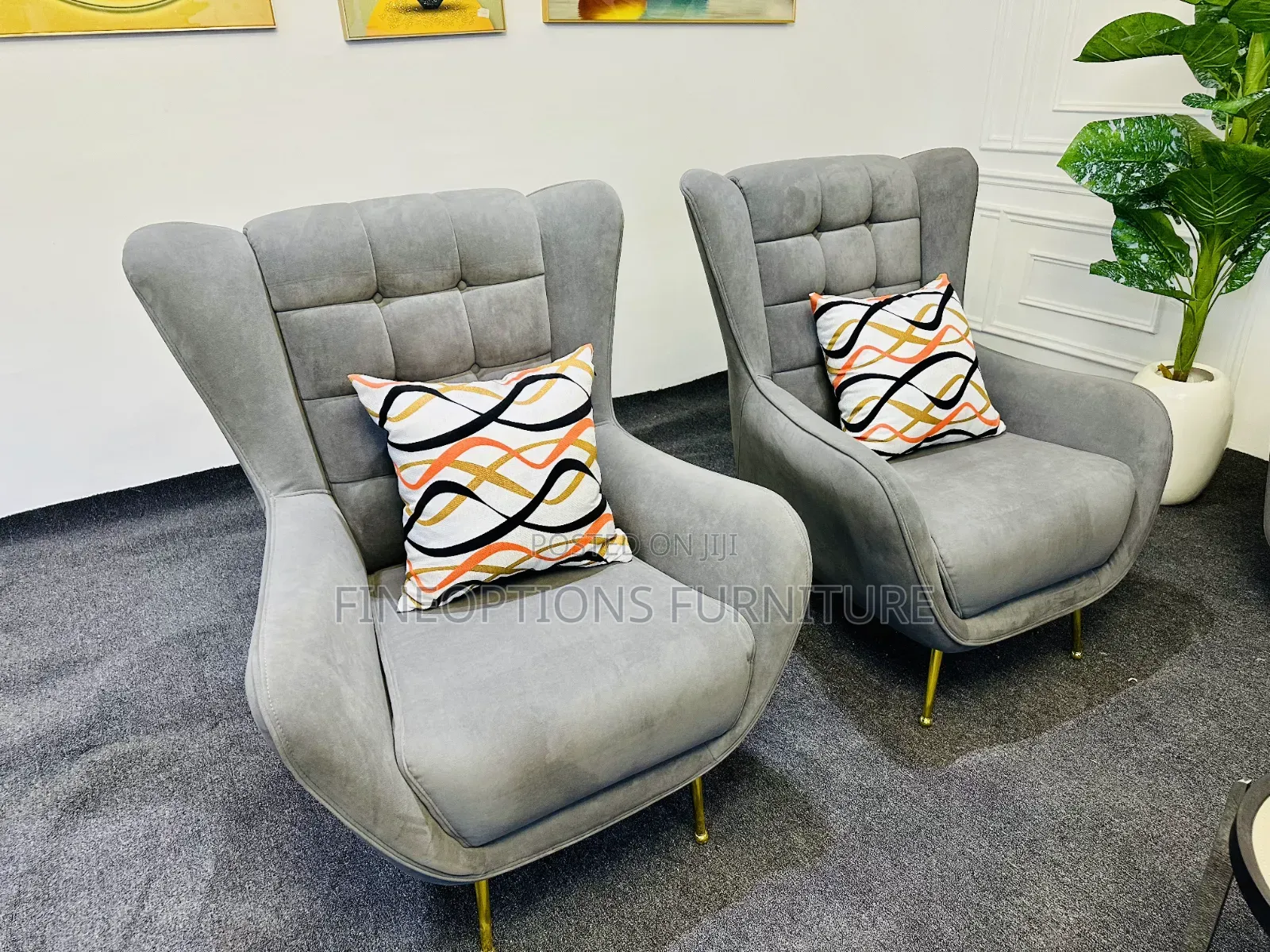 Grey Gold Sofa