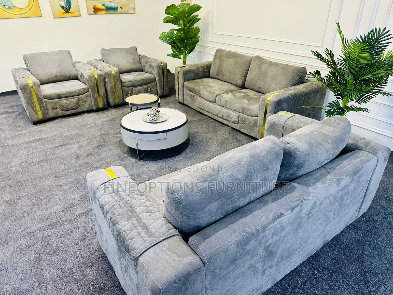 Silver Sofa Set