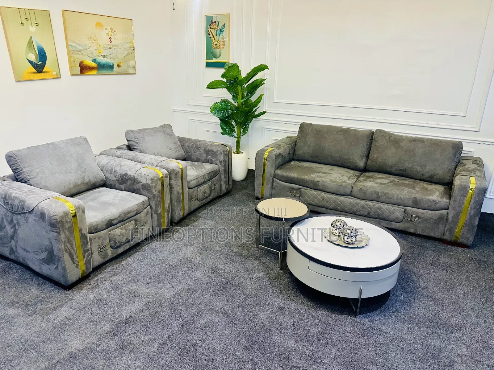 Silver Sofa Set